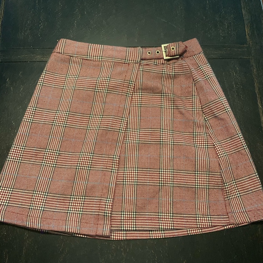 Plaid wrap skirt